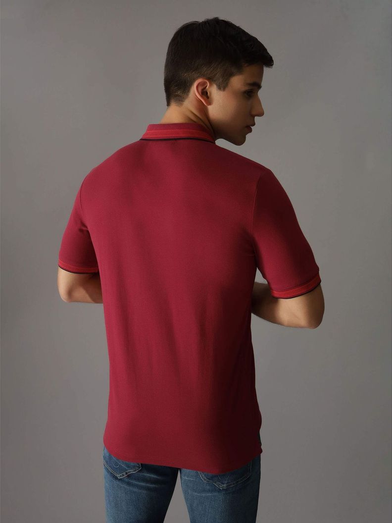 Polo Stretch Multi Tipping Rojo Calvin Klein-2
