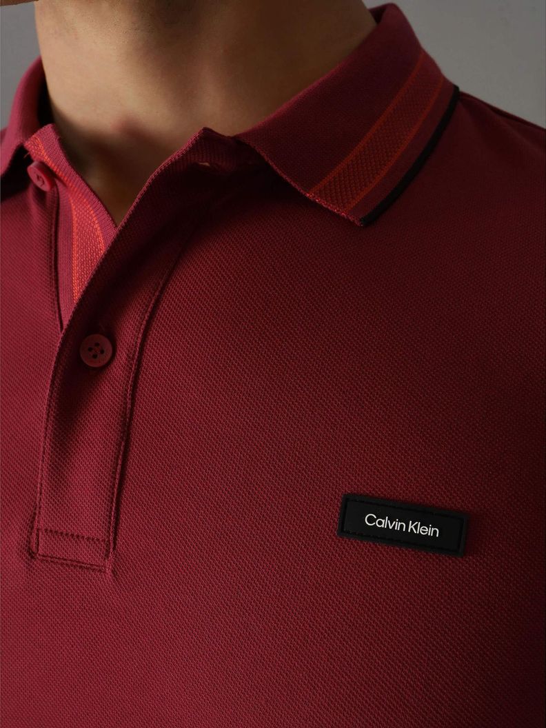 Polo Stretch Multi Tipping Rojo Calvin Klein-3