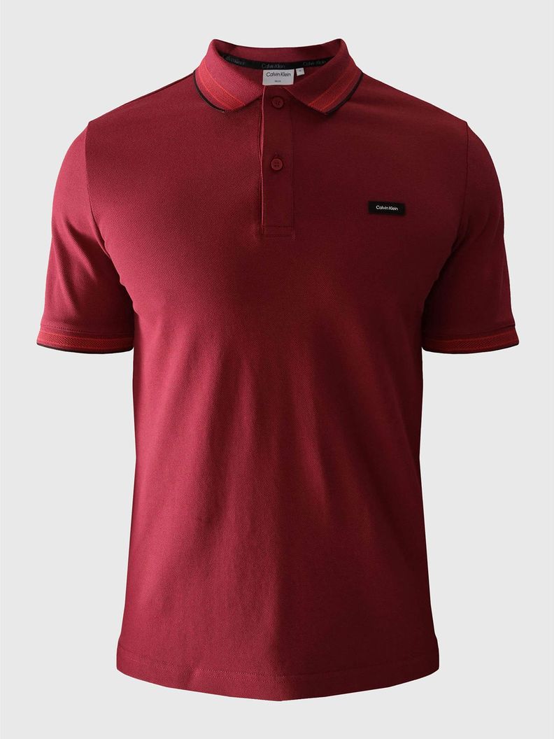Polo Stretch Multi Tipping Rojo Calvin Klein-4