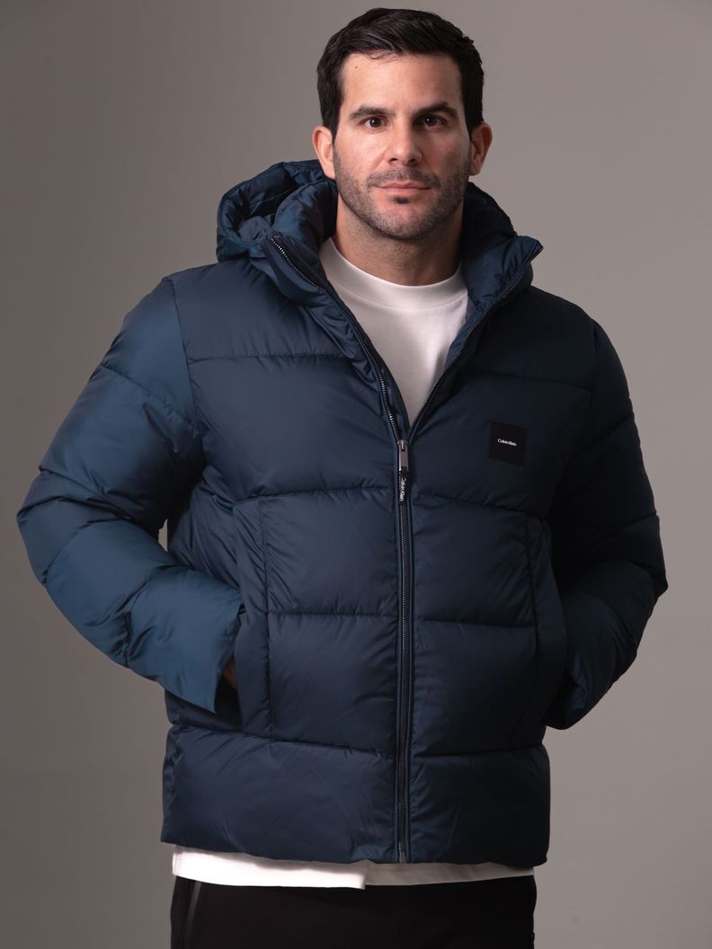 Parka con Gorro Quilt Puffer Azul Calvin Klein-0