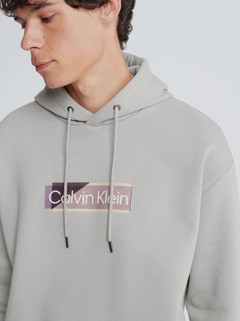 Polerón con Gorro Layered Gel  Gris Calvin Klein-3