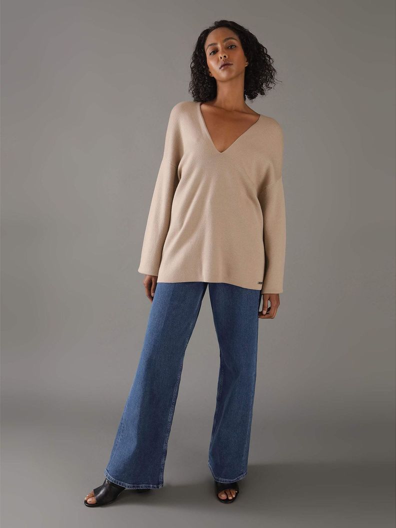 Sweater Wool Blend Beige Calvin Klein-1