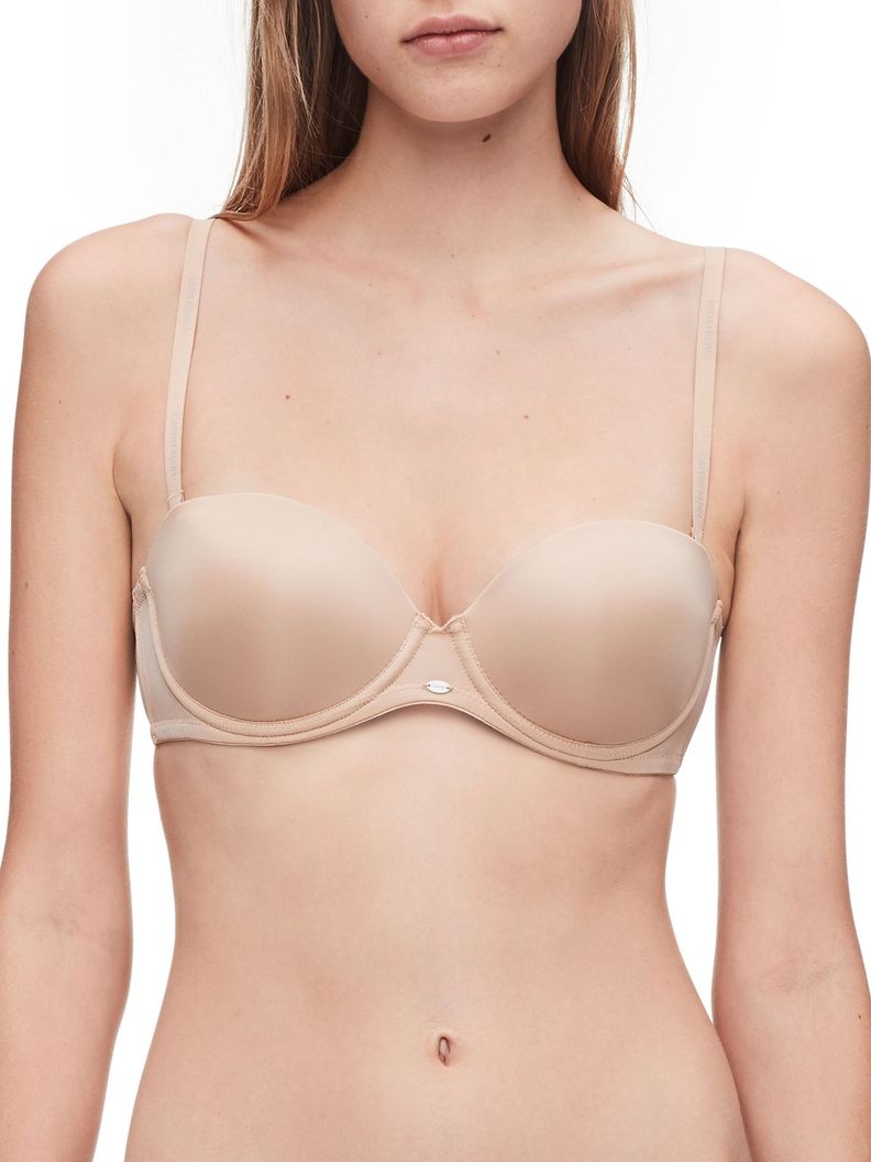 Brasier Strapless Push Up Beige Calvin Klein