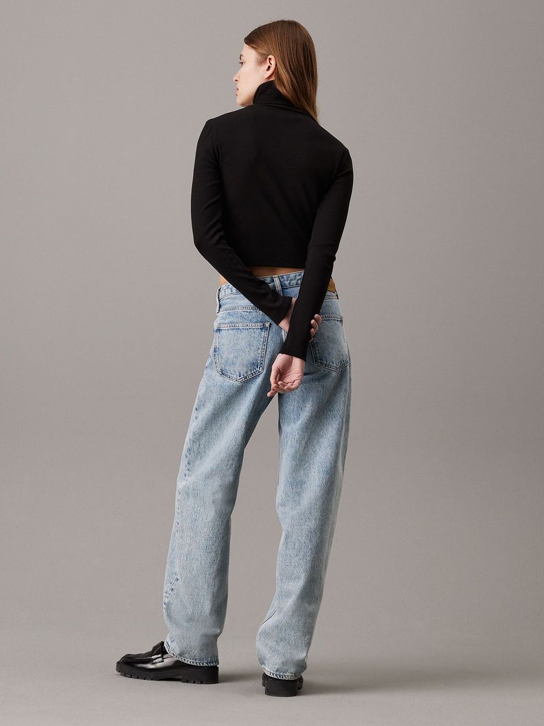Polera LS Woven Label Negro Calvin Klein-2
