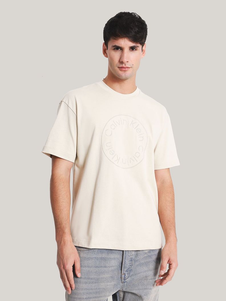 Polera Embroidered Emblem Beige Calvin Klein-0