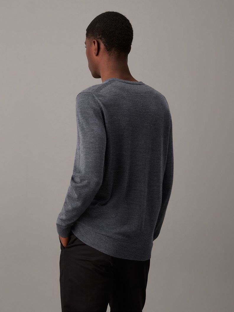 Sweater Superior Wool Crew Neck/Sw Gris Calvin Klein-2