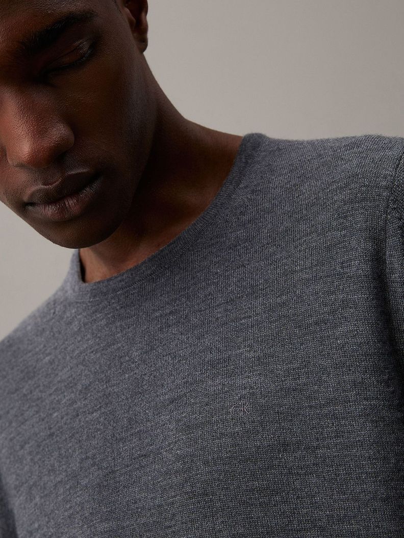 Sweater Superior Wool Crew Neck/Sw Gris Calvin Klein-3