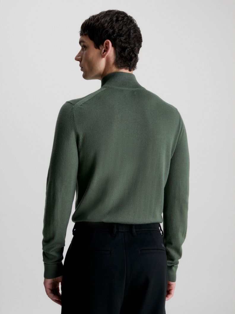 Sweater con Cierre Merino Quarter Verde Calvin Klein-2