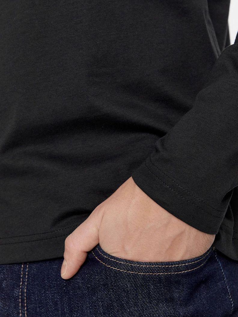 Polera Ls Smooth Cotton Negro Calvin Klein-4