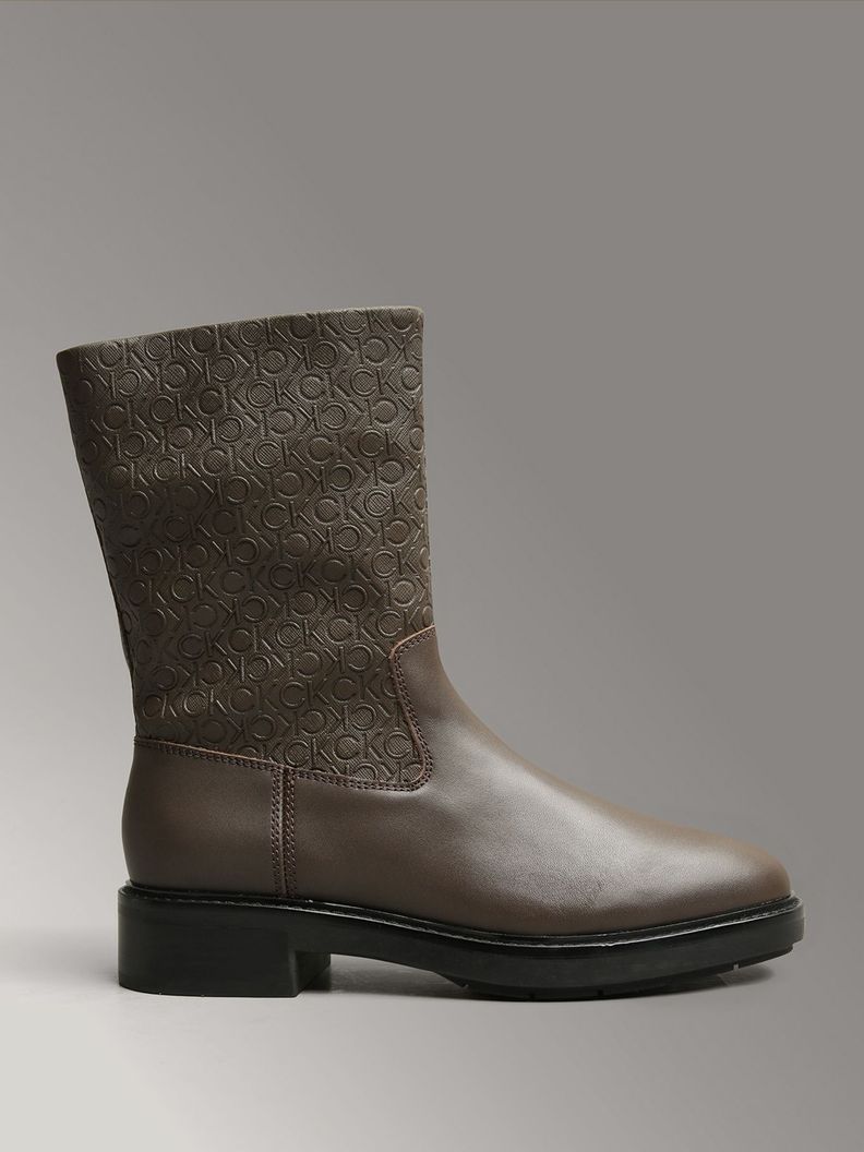 Botas Flat Ankle Mix Negro Calvin Klein-4