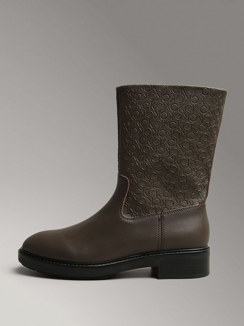 Botas Flat Ankle Mix Negro Calvin Klein-5