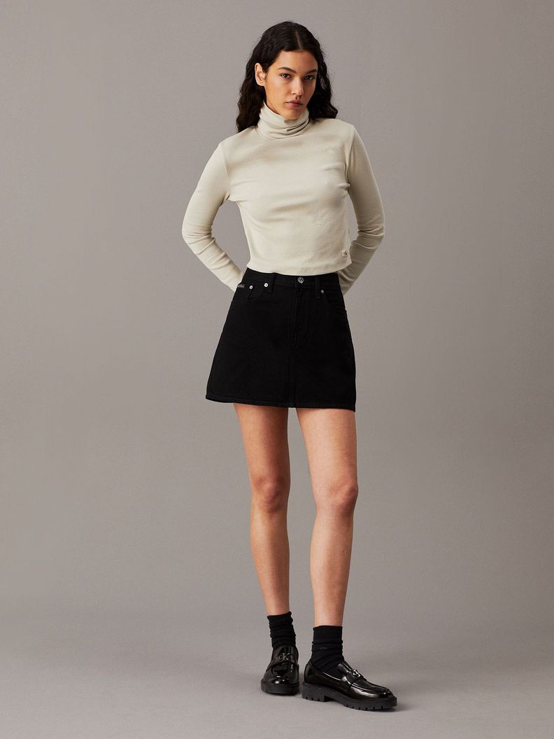 Polera LS Woven Label Crema Calvin Klein-1