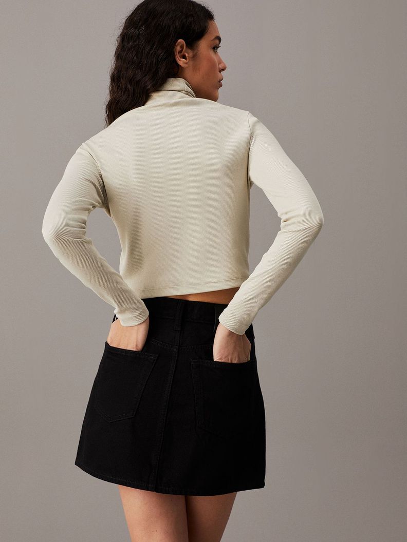 Polera LS Woven Label Crema Calvin Klein-2