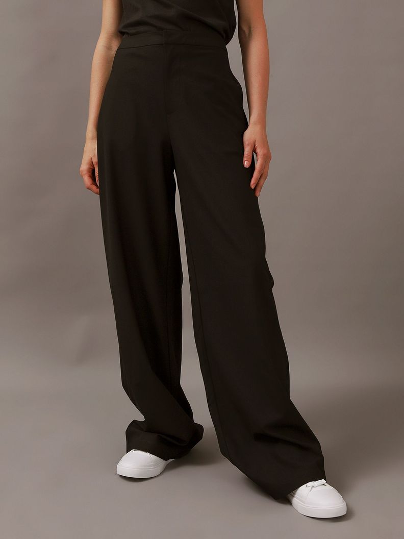 Pantalon Wide Leg Knit Negro Calvin Klein-0
