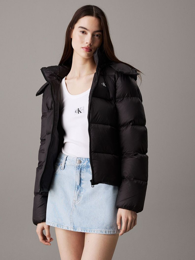 Parka Down Short Puffer Negro Calvin Klein-0