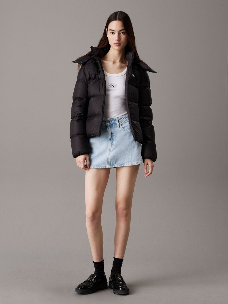 Parka Down Short Puffer Negro Calvin Klein-1