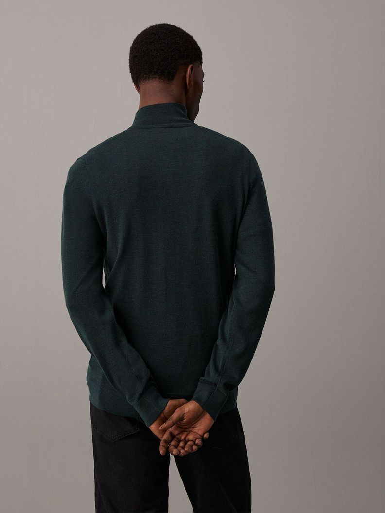 Sweater Merino Rws Quarter Zip Verde Calvin Klein-2