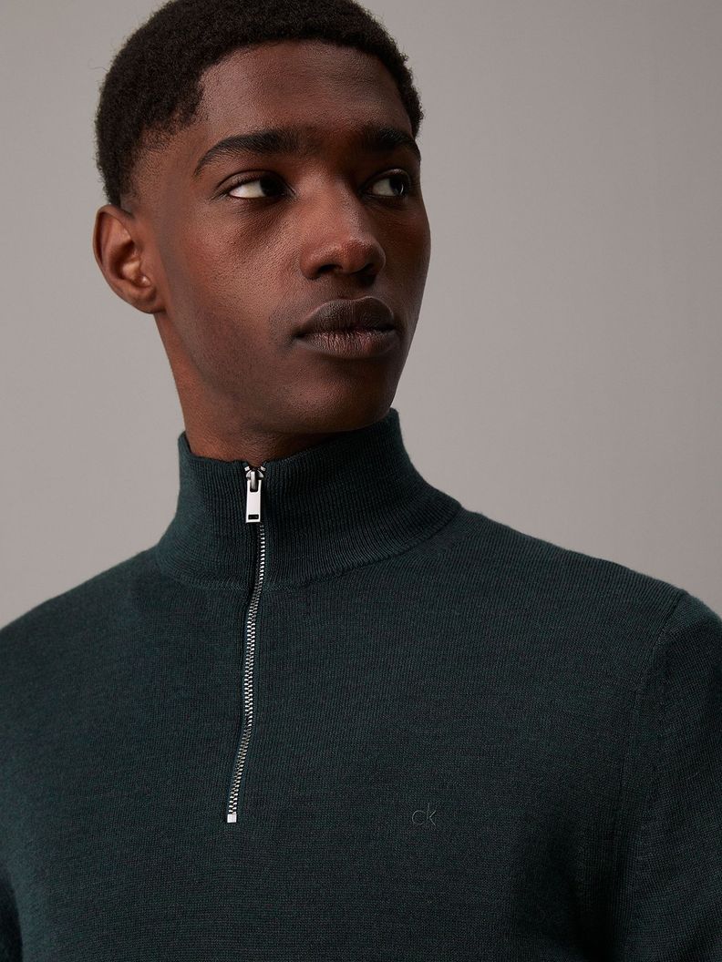 Sweater Merino Rws Quarter Zip Verde Calvin Klein-3