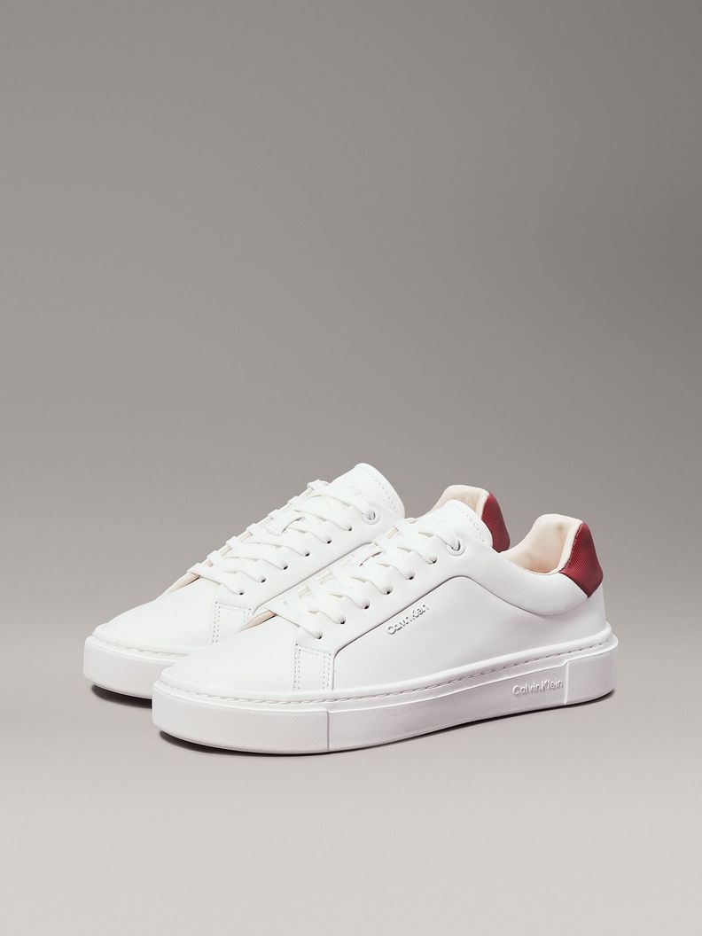 Zapatillas de Cuero  Lace Up Blanco Calvin Klein Mujer