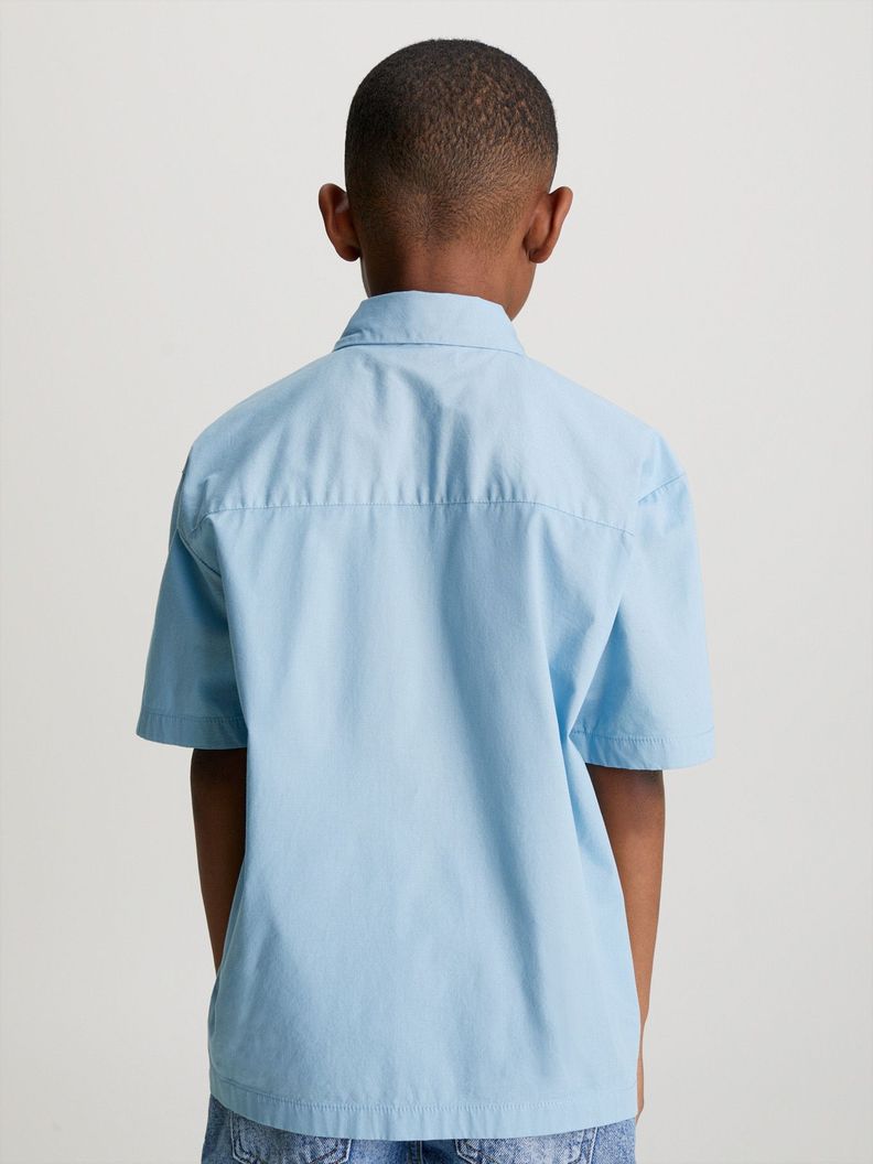 Camisa Niño Popeline Celeste Calvin Klein-2