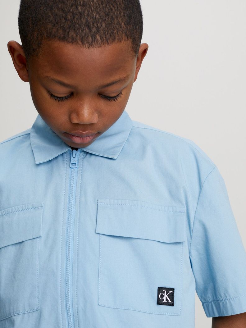 Camisa Niño Popeline Celeste Calvin Klein-3