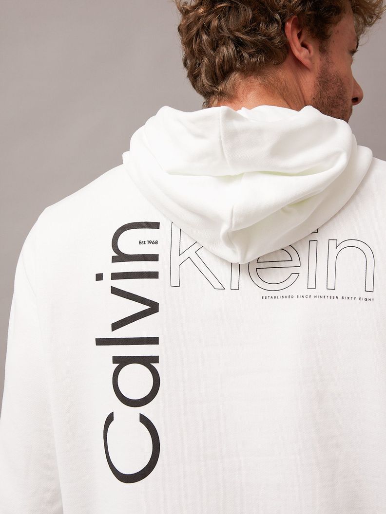 Polerón con Gorro Angled Back Logo Blanco Calvin Klein-3