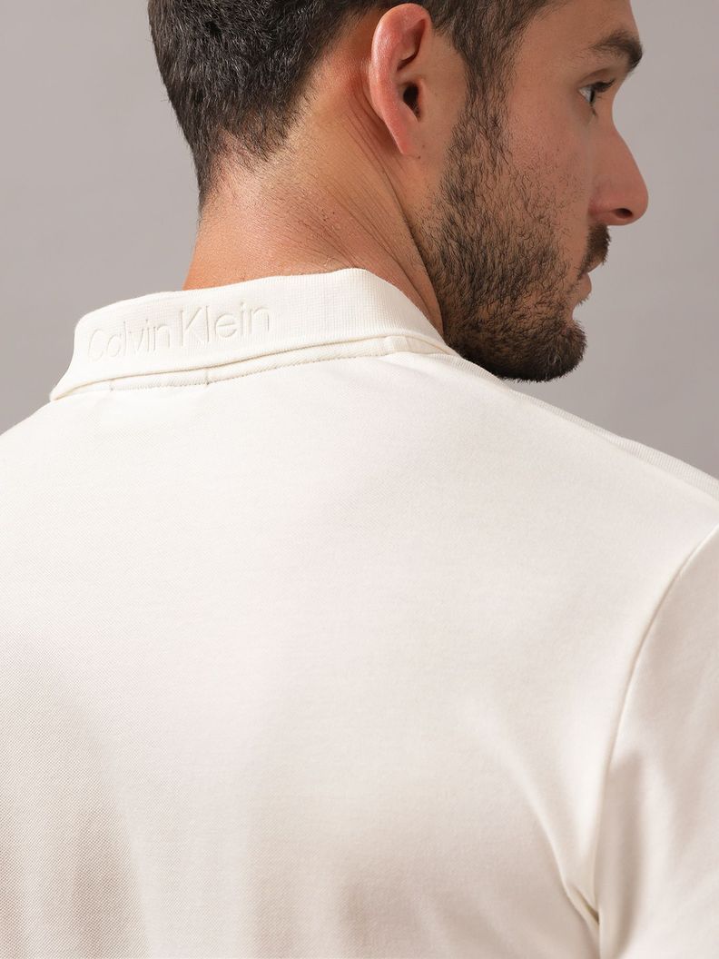 Polo Thermo Tech Logo Blanco Calvin Klein-3