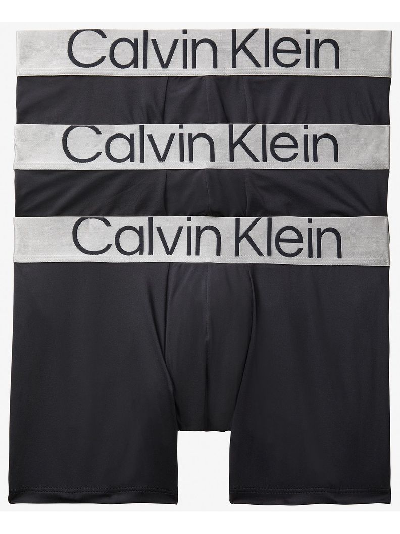 Pack 3 Boxers Largos - Steel Micro Negro Calvin Klein-0
