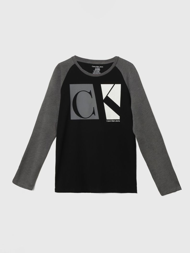 Polera Niño Split Block Negro Calvin Klein