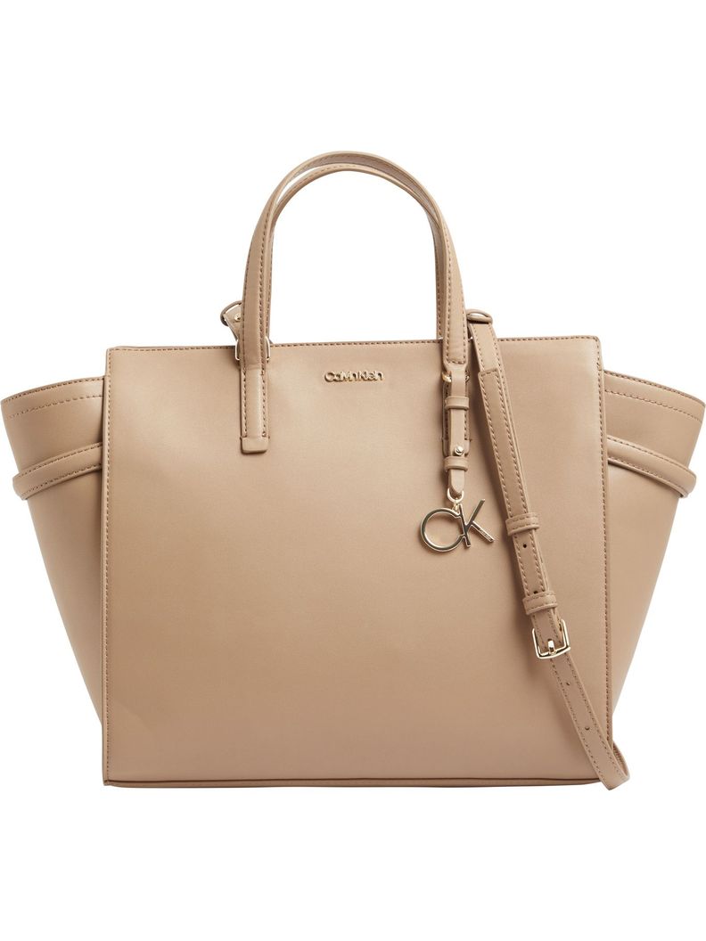 Bolso tote con micro logo Beige Calvin Klein-0