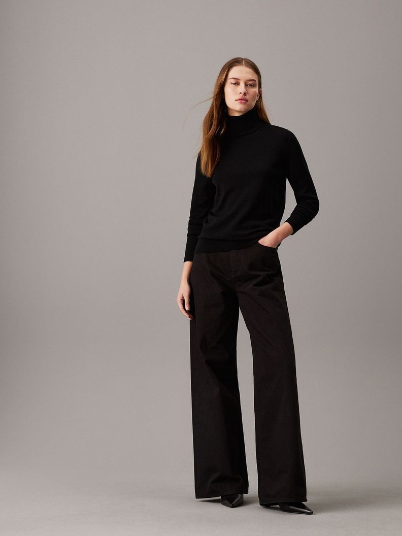 Sweater Merino Wool Roll Neck Negro Calvin Klein-1