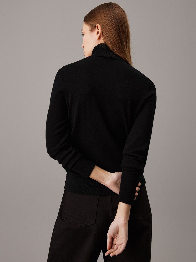 Sweater Merino Wool Roll Neck Negro Calvin Klein-2