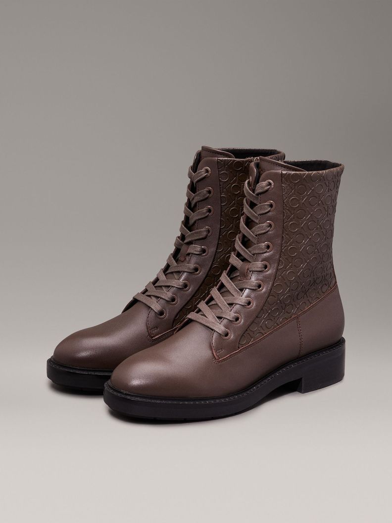 Botas Flat Combat Café Calvin Klein-0