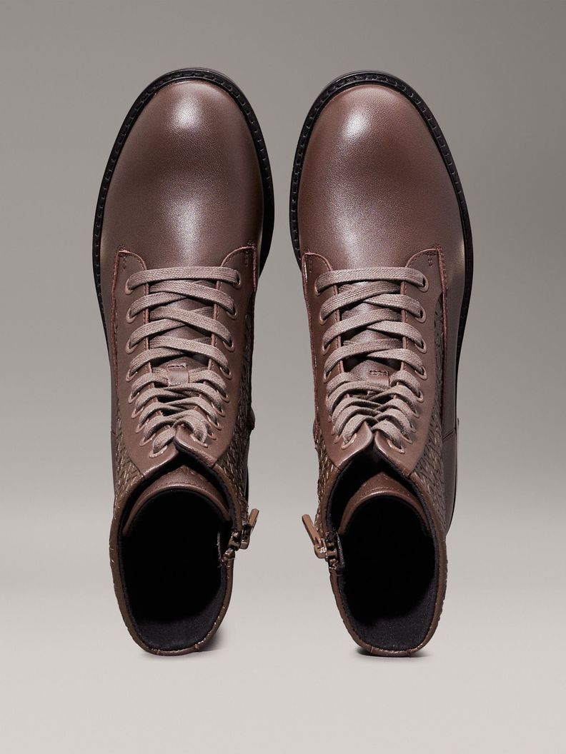 Botas Flat Combat Café Calvin Klein-2