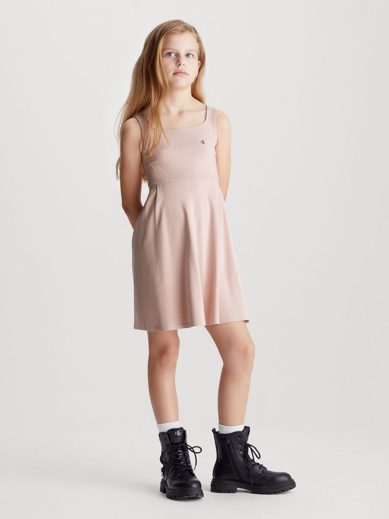 Vestido Niña Back Logo Tape Rosado Calvin Klein-0