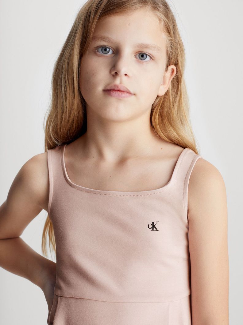 Vestido Niña Back Logo Tape Rosado Calvin Klein-2