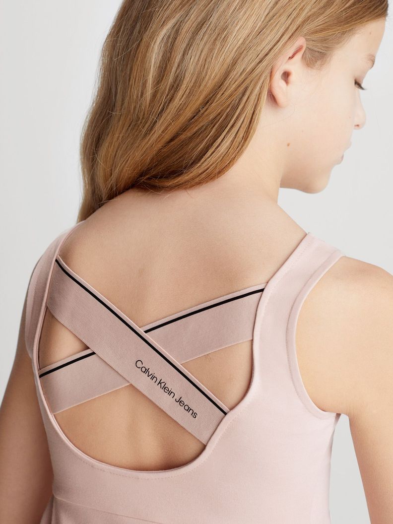 Vestido Niña Back Logo Tape Rosado Calvin Klein-3