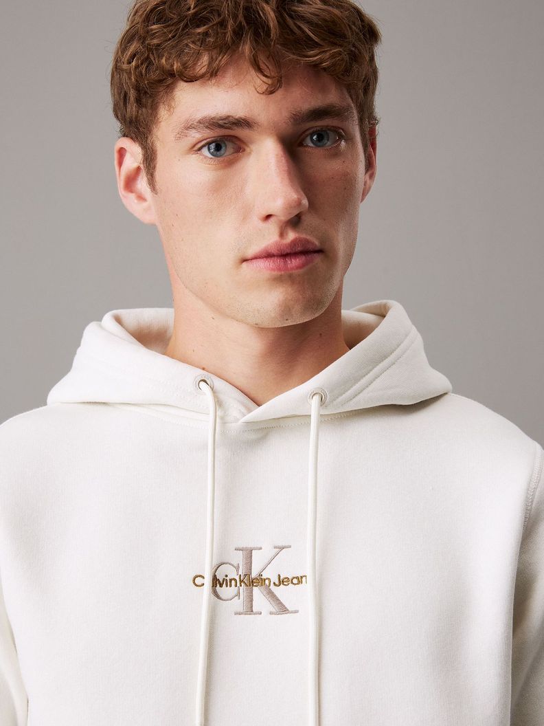 Polerón Gorro Monologo YBI Blanco Calvin Klein-3