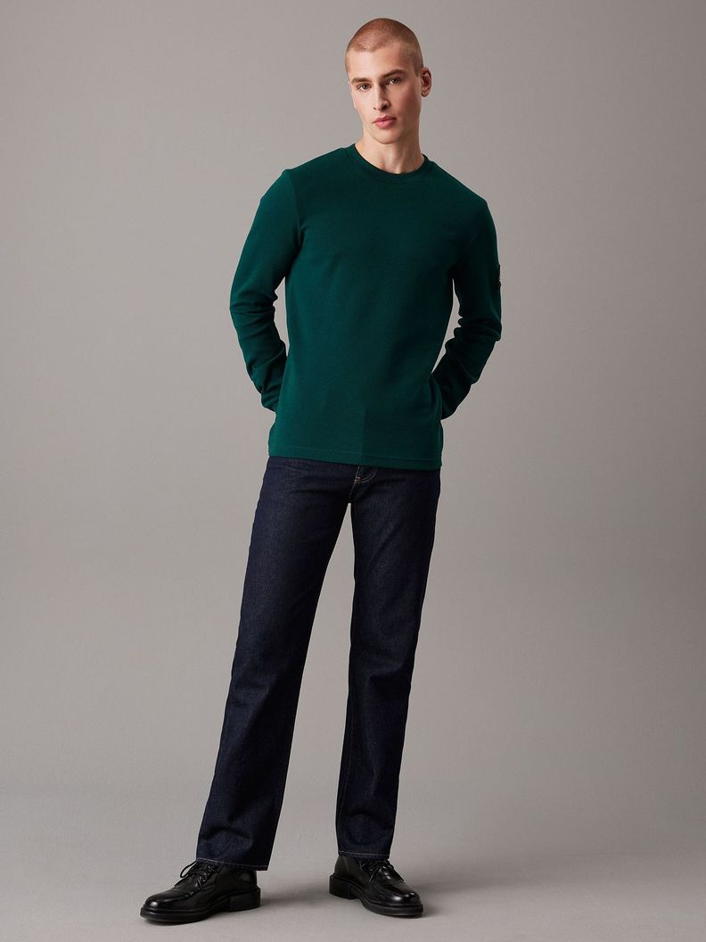 Polera LS Badge Waffle Verde Calvin Klein-1