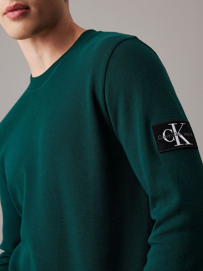 Polera LS Badge Waffle Verde Calvin Klein-3