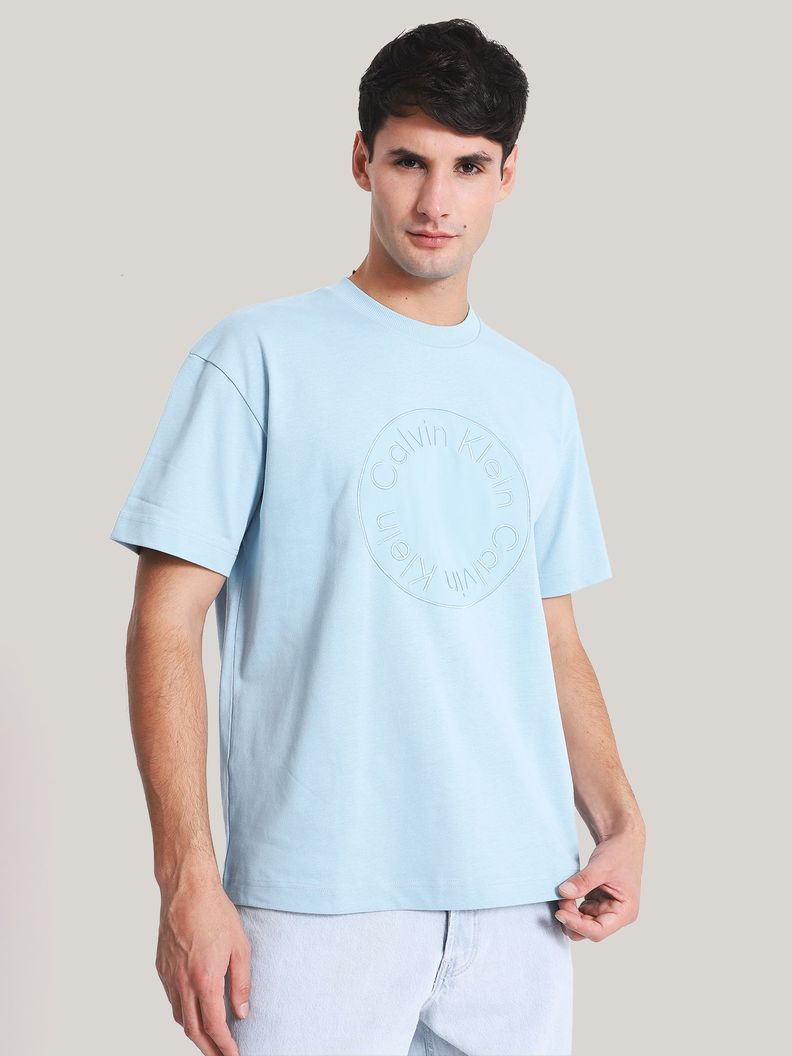 Polera Embroidered Emblem Celeste Calvin Klein-0