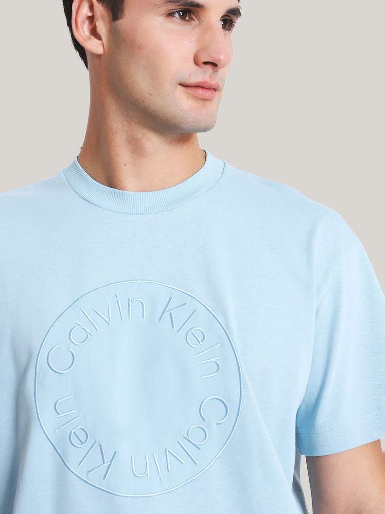 Polera Embroidered Emblem Celeste Calvin Klein-3