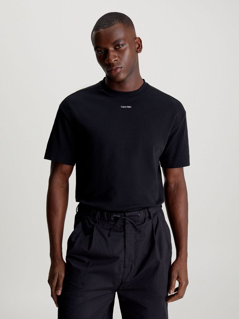 Polera Nano Logo Interlock Negro Calvin Klein-0