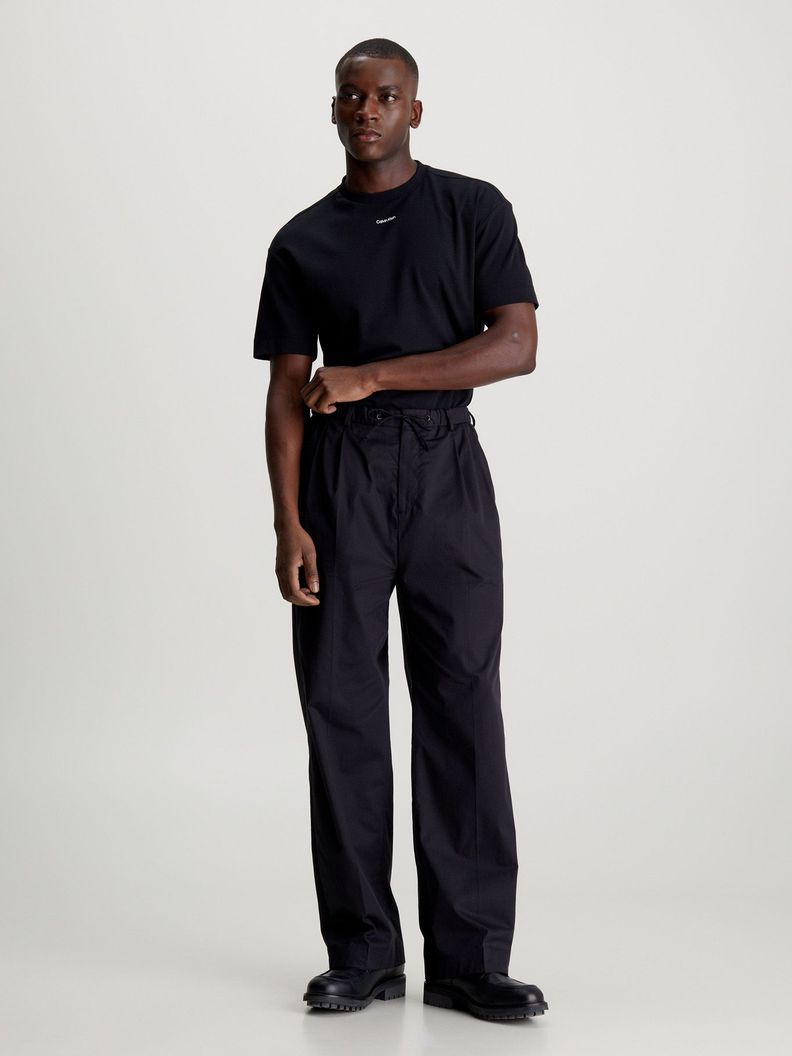 Polera Nano Logo Interlock Negro Calvin Klein-1