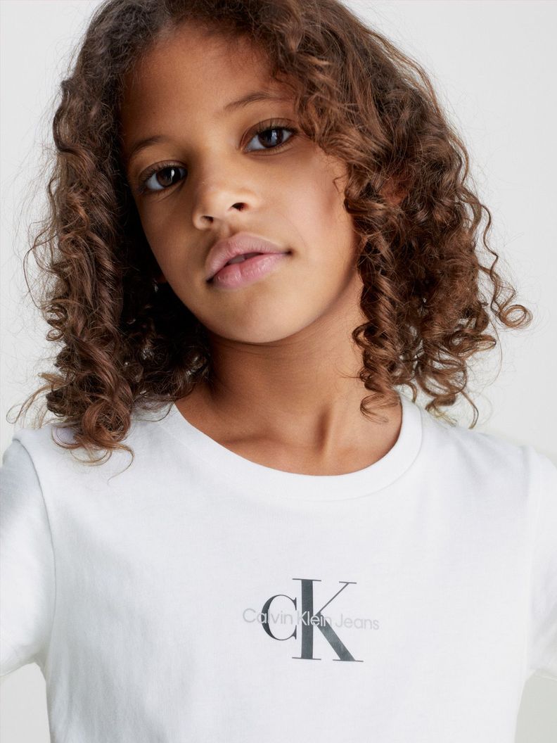 Polera Niña Micro Monogram Blanco Calvin Klein-3