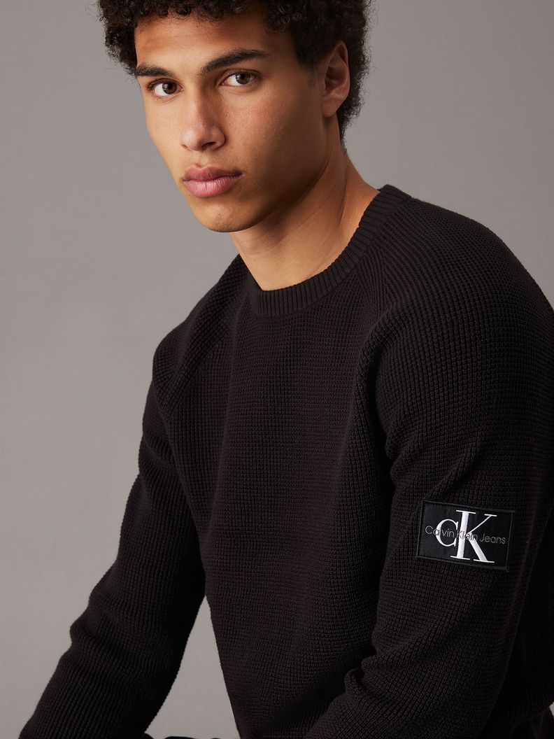 Sweater Badge Easy Negro Calvin Klein-3