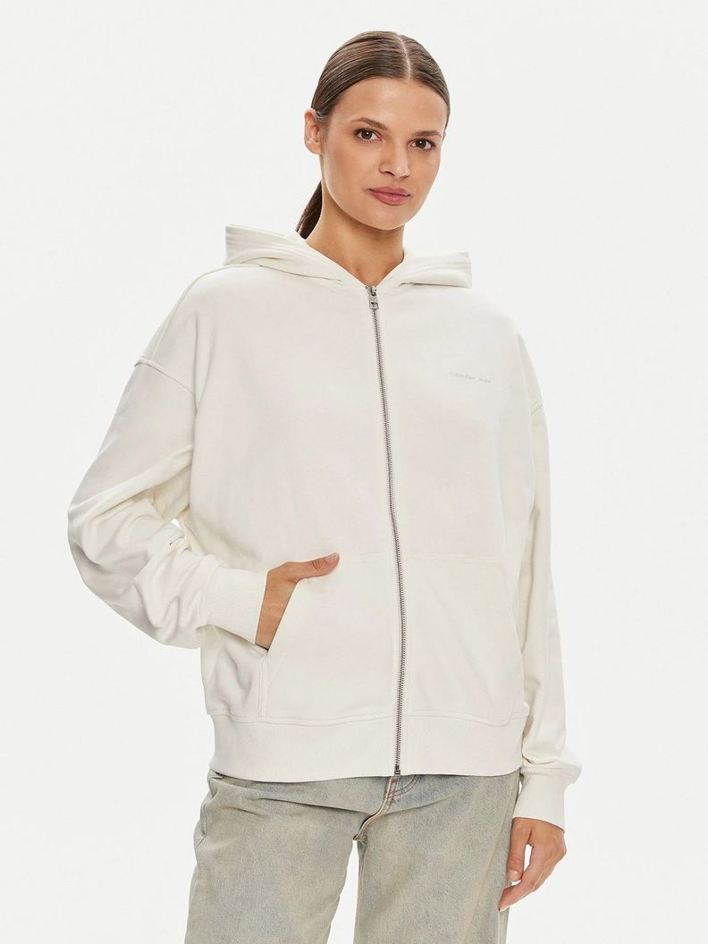 Polerón Diffused Ck Zip Blanco Calvin Klein-0