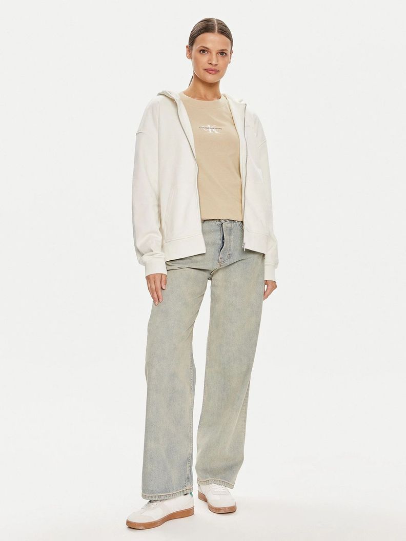 Polerón Diffused Ck Zip Blanco Calvin Klein-1