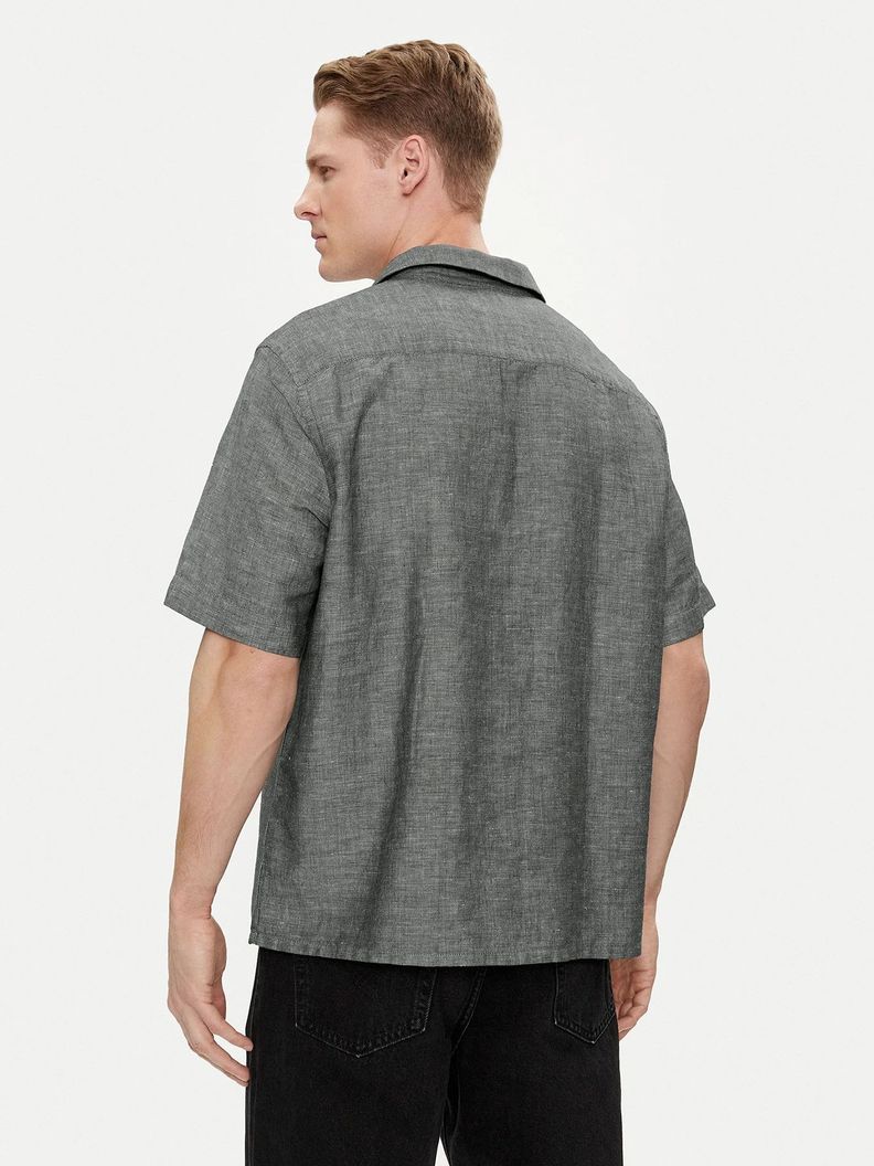 Camisa Linen Cotton Cuban Negro Calvin Klein-2