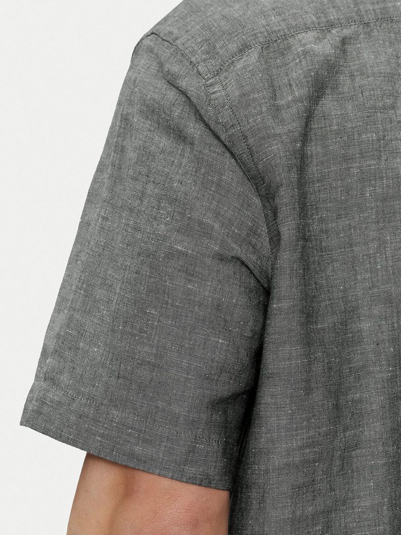 Camisa Linen Cotton Cuban Negro Calvin Klein-4